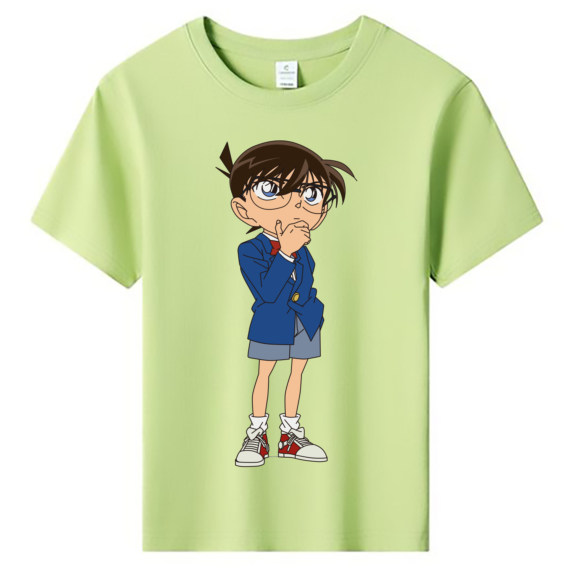 （画像用） 名探偵コナン 江戸川 コナン Detective Conan Conan Edogawa 綿100％キッズTシャツ（フロントプリント）